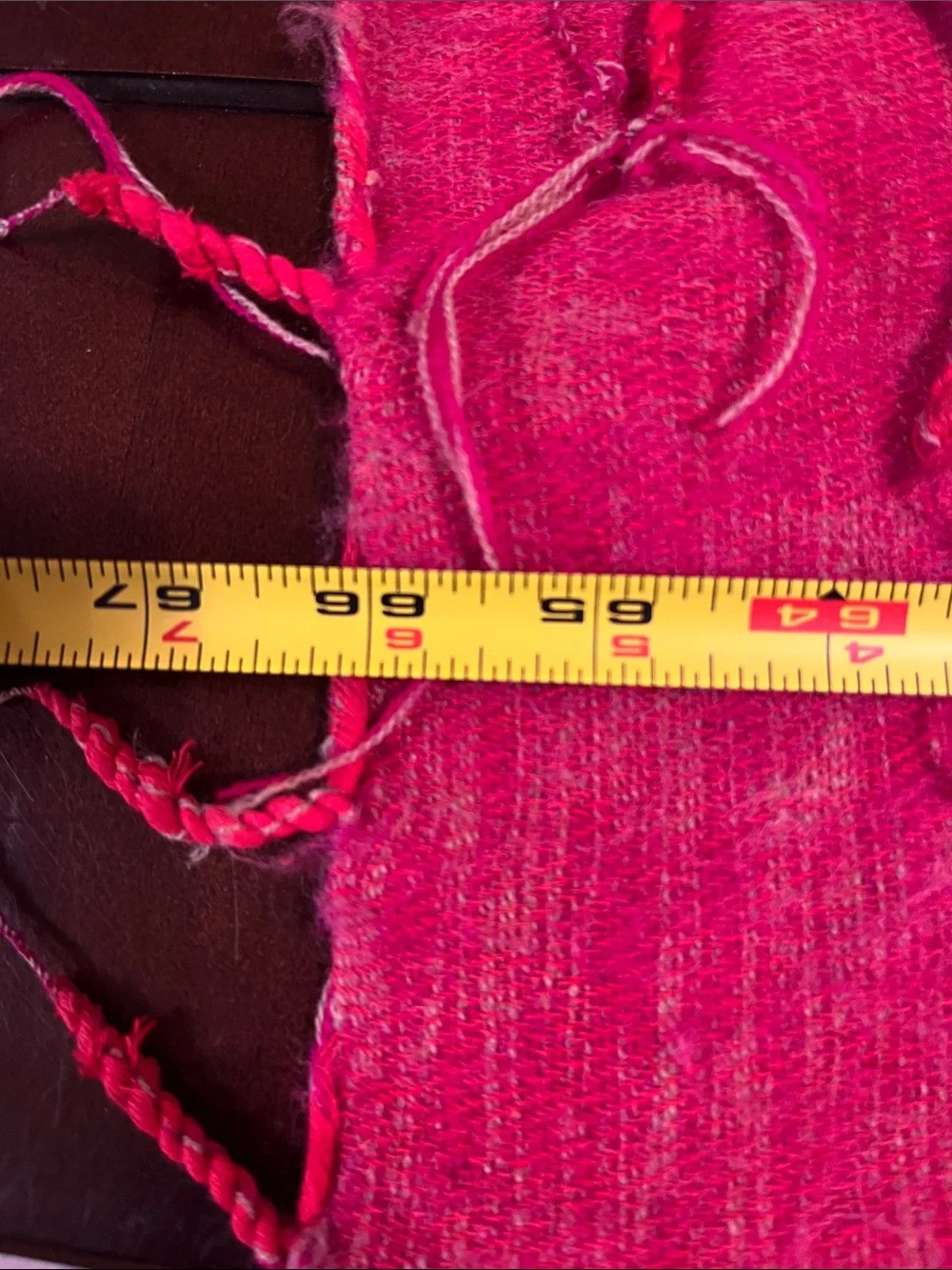 Bright Pink Fringe large shawl 100% wool from Nepal